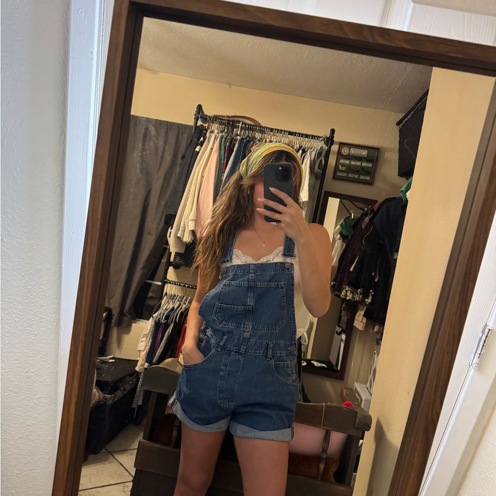 Free People Denim Blue Overalls